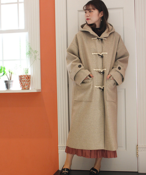 TRUDEA（トルディア）の「オーバーサイズ　ダッフルコート  【non-no  2月号掲載】（ダッフルコート・レディース・グレー/オートミール/ベージュ/モカ/オレンジ/ブラック・FREE）」の4枚目の写真