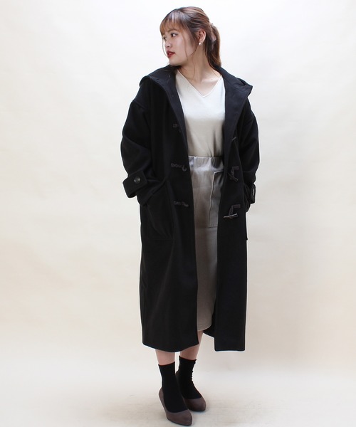 TRUDEA（トルディア）の「オーバーサイズ　ダッフルコート  【non-no  2月号掲載】（ダッフルコート・レディース・グレー/オートミール/ベージュ/モカ/オレンジ/ブラック・FREE）」の2枚目の写真
