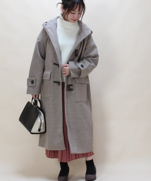 TRUDEA（トルディア）の「オーバーサイズ　ダッフルコート  【non-no  2月号掲載】（ダッフルコート・レディース・グレー/オートミール/ベージュ/モカ/オレンジ/ブラック・FREE）」の3枚目の写真