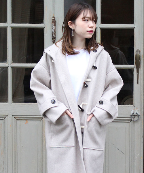 TRUDEA（トルディア）の「オーバーサイズ　ダッフルコート  【non-no  2月号掲載】（ダッフルコート・レディース・グレー/オートミール/ベージュ/モカ/オレンジ/ブラック・FREE）」の15枚目の写真