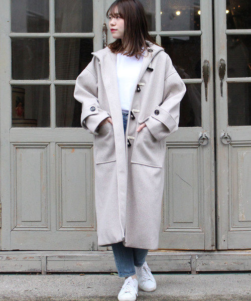 TRUDEA（トルディア）の「オーバーサイズ　ダッフルコート  【non-no  2月号掲載】（ダッフルコート・レディース・グレー/オートミール/ベージュ/モカ/オレンジ/ブラック・FREE）」の16枚目の写真