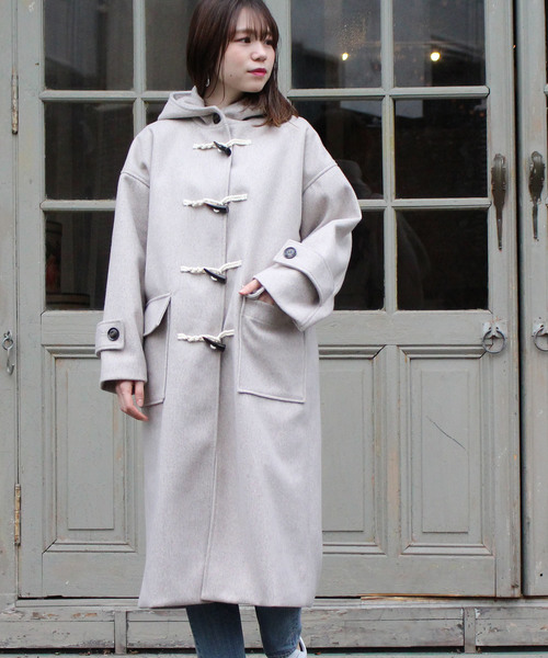 TRUDEA（トルディア）の「オーバーサイズ　ダッフルコート  【non-no  2月号掲載】（ダッフルコート・レディース・グレー/オートミール/ベージュ/モカ/オレンジ/ブラック・FREE）」の17枚目の写真
