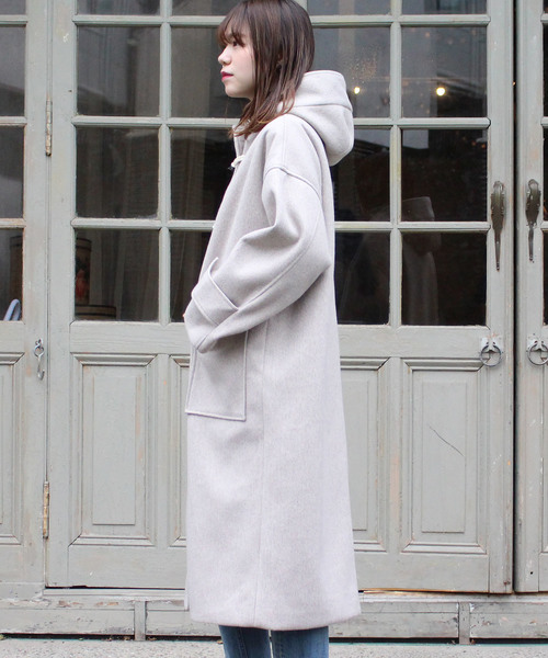 TRUDEA（トルディア）の「オーバーサイズ　ダッフルコート  【non-no  2月号掲載】（ダッフルコート・レディース・グレー/オートミール/ベージュ/モカ/オレンジ/ブラック・FREE）」の18枚目の写真