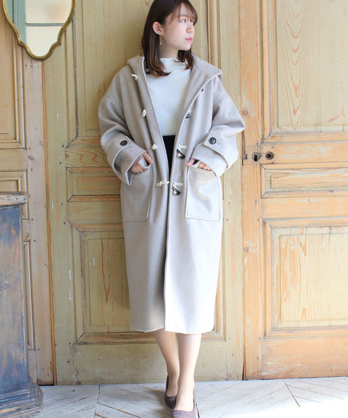 TRUDEA（トルディア）の「オーバーサイズ　ダッフルコート  【non-no  2月号掲載】（ダッフルコート・レディース・グレー/オートミール/ベージュ/モカ/オレンジ/ブラック・FREE）」の22枚目の写真