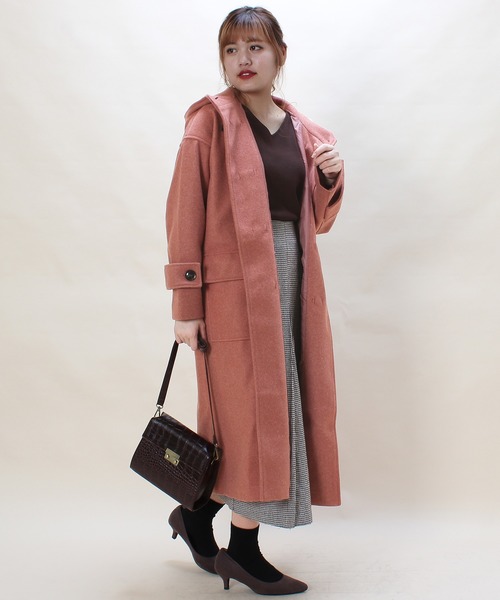 TRUDEA（トルディア）の「オーバーサイズ　ダッフルコート  【non-no  2月号掲載】（ダッフルコート・レディース・グレー/オートミール/ベージュ/モカ/オレンジ/ブラック・FREE）」の14枚目の写真