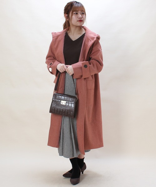 TRUDEA（トルディア）の「オーバーサイズ　ダッフルコート  【non-no  2月号掲載】（ダッフルコート・レディース・グレー/オートミール/ベージュ/モカ/オレンジ/ブラック・FREE）」の13枚目の写真