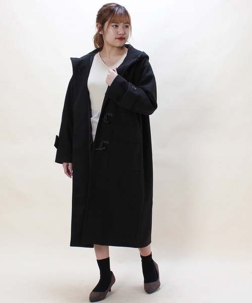 TRUDEA（トルディア）の「オーバーサイズ　ダッフルコート  【non-no  2月号掲載】（ダッフルコート・レディース・グレー/オートミール/ベージュ/モカ/オレンジ/ブラック・FREE）」の12枚目の写真