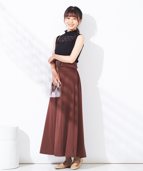 WEGO（ウィゴー）の「WEGO/レースシャーリングハイネックリブノースリーブTシャツ（タンクトップ・レディース・ホワイト/ブラック/ピンク・FREE）」の10枚目の写真