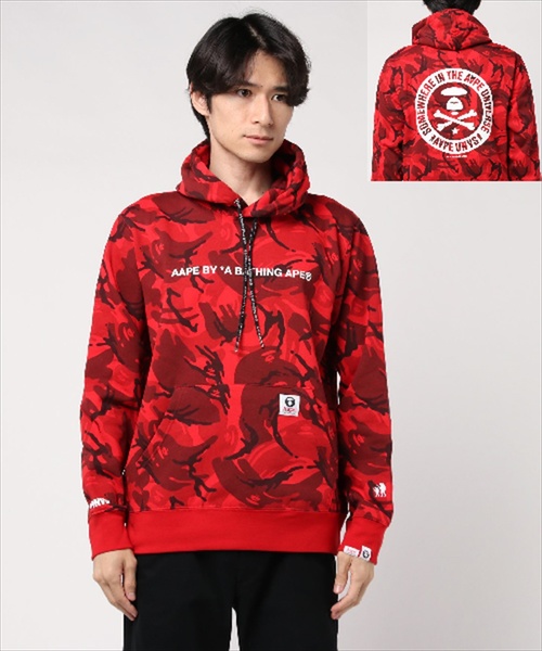 aape red hoodie