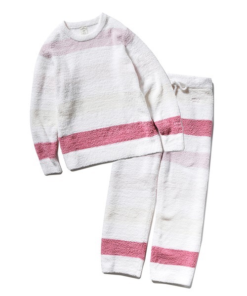 Gelato Pique ジェラートピケ の セットアップ パウダー 5ボーダープルオーバー ロングパンツset ルームウェア パジャマ Wear