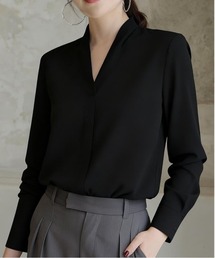 BLANC FICELLE（ブランフィセル）の「ノーカラー シャツ ブラウス（シャツ/ブラウス）」