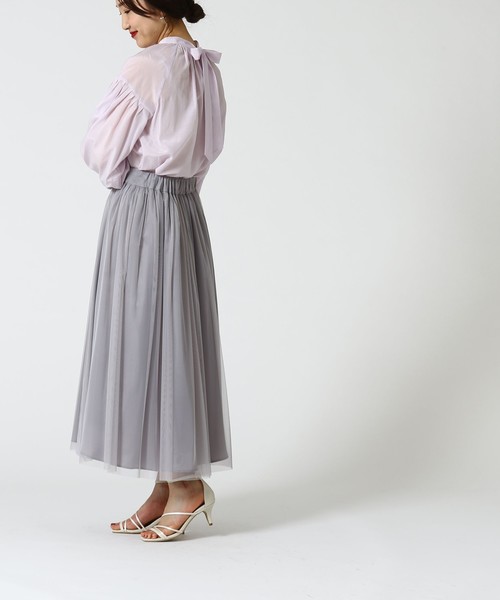 Tiara（ティアラ）の「2wayタイブラウス（シャツ/ブラウス・レディース・ホワイト/ライラック/グレー系その他・FREE）」の3枚目の写真