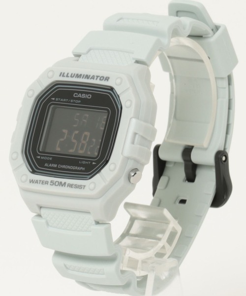 CASIO(カシオ)の「CASIO カシオ / スタンダード デジタルウォッチ 樹脂ベルト 5気圧防水 腕時計 //// Wシリーズ(デジタル腕時計・メンズ・ブラック×レッド/ネイビー/オレンジ/ブラック/ブラック×カーキ/ブラック×ブラック/ブラック×ゴールド/グレー/ブルー/ブラック×シルバー/ピンクベージュ/グリーン/ホワイト/ピンク/カモフラージュ・FREE)」の9枚目の写真