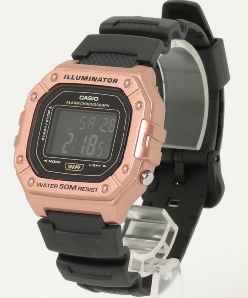 CASIO(カシオ)の「CASIO カシオ / スタンダード デジタルウォッチ 樹脂ベルト 5気圧防水 腕時計 //// Wシリーズ(デジタル腕時計・メンズ・ブラック×レッド/ネイビー/オレンジ/ブラック/ブラック×カーキ/ブラック×ブラック/ブラック×ゴールド/グレー/ブルー/ブラック×シルバー/ピンクベージュ/グリーン/ホワイト/ピンク/カモフラージュ・FREE)」の7枚目の写真