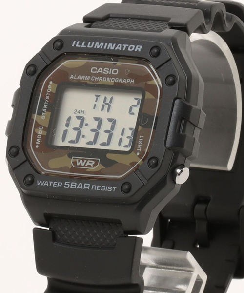 CASIO(カシオ)の「CASIO カシオ / スタンダード デジタルウォッチ 樹脂ベルト 5気圧防水 腕時計 //// Wシリーズ(デジタル腕時計・メンズ・ブラック×レッド/ネイビー/オレンジ/ブラック/ブラック×カーキ/ブラック×ブラック/ブラック×ゴールド/グレー/ブルー/ブラック×シルバー/ピンクベージュ/グリーン/ホワイト/ピンク/カモフラージュ・FREE)」の15枚目の写真
