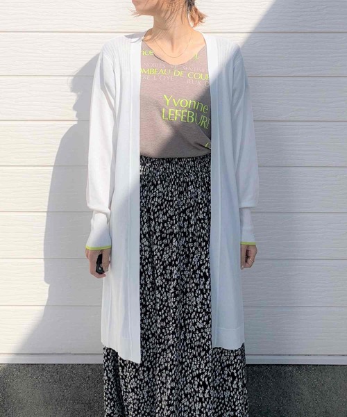 Q（キュー）の「UVカットロングカーディガン（カーディガン/ボレロ・レディース・チャコールグレー/ライトグレー/ブラック/ベージュ/カーキ/アイボリー・MEDIUM）」の7枚目の写真