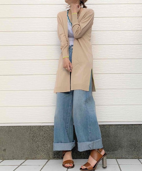 Q（キュー）の「UVカットロングカーディガン（カーディガン/ボレロ・レディース・チャコールグレー/ライトグレー/ブラック/ベージュ/カーキ/アイボリー・MEDIUM）」の12枚目の写真