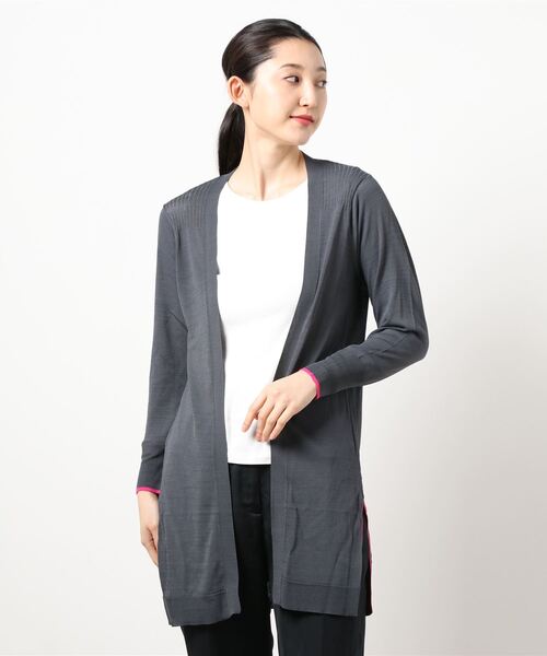 Q（キュー）の「UVカットロングカーディガン（カーディガン/ボレロ・レディース・チャコールグレー/ライトグレー/ブラック/ベージュ/カーキ/アイボリー・MEDIUM）」の17枚目の写真