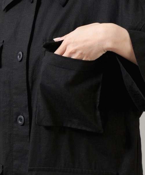 LOWRYS FARM（ローリーズファーム）の「ＢＩＧサファリジャケット／７Ｓ　877177（ミリタリージャケット・レディース・アイボリー/カーキ/ブラック・FREE）」の7枚目の写真