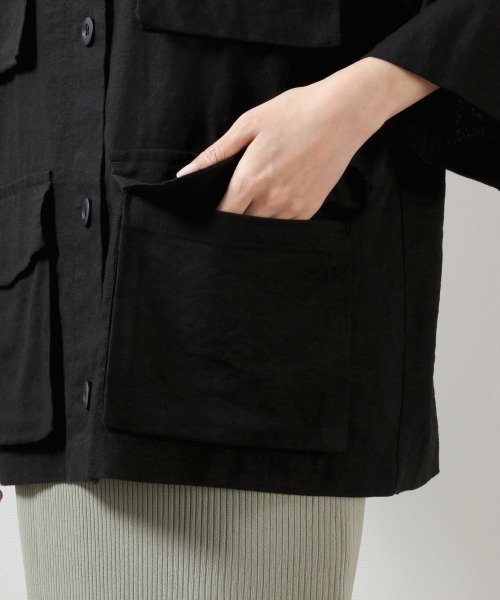 LOWRYS FARM（ローリーズファーム）の「ＢＩＧサファリジャケット／７Ｓ　877177（ミリタリージャケット・レディース・アイボリー/カーキ/ブラック・FREE）」の14枚目の写真