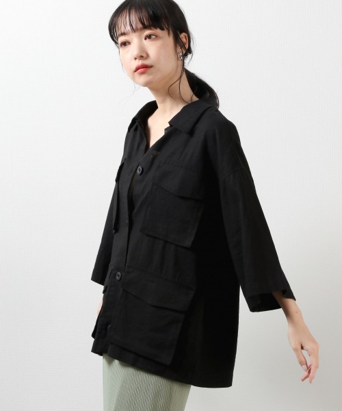 LOWRYS FARM（ローリーズファーム）の「ＢＩＧサファリジャケット／７Ｓ　877177（ミリタリージャケット・レディース・アイボリー/カーキ/ブラック・FREE）」の18枚目の写真