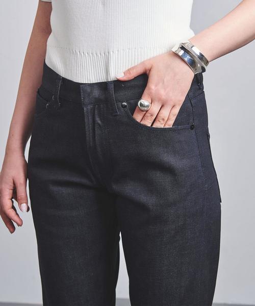 マディソンブルー MADISON BLUE セルビッチ裾ロゴ ストレートデニム マディソンブルー MADISON BLUE セルビッチ裾ロゴ ストレート
