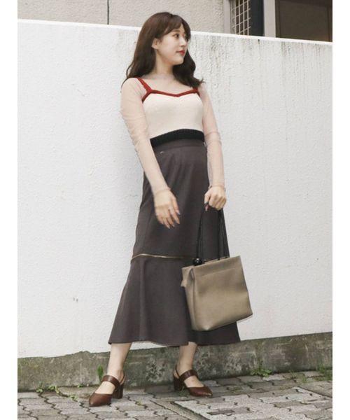 dazzlin（ダズリン）の「バックレースアップコンビビスチェ（ニット/セーター・レディース・ブラック/オフホワイト/その他1・FREE）」の10枚目の写真