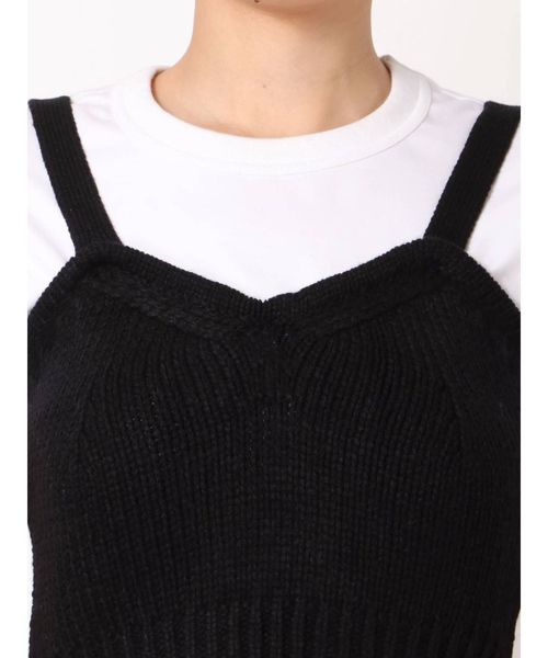 dazzlin（ダズリン）の「バックレースアップコンビビスチェ（ニット/セーター・レディース・ブラック/オフホワイト/その他1・FREE）」の15枚目の写真