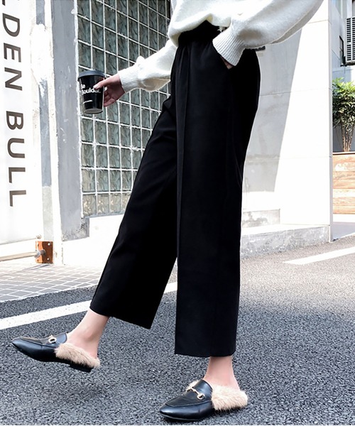 Ritzy（リッツィー）の「ストレッチワイドイージーパンツ（チノパンツ・レディース・ブラック/ブラウン/オフホワイト・M/L）」の5枚目の写真