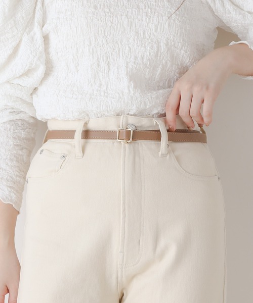 Chico(チコ)の「スクエアバックル細ベルト(ベルト・レディース・ブラック/ベージュ/アイボリー・FREE)」の9枚目の写真