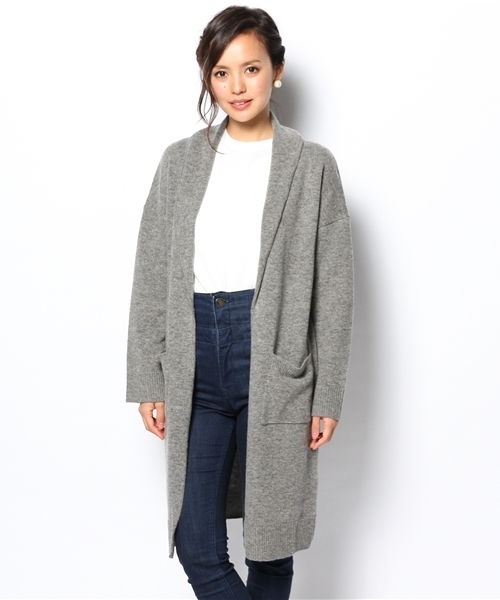 Ray BEAMS（レイビームス）の「Ray BEAMS / ショールカラー ロング カーディガン（ニット/セーター・レディース・オフホワイト/シルバー/ブラック系その他・ONE SIZE）」の13枚目の写真