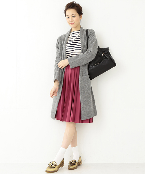 Ray BEAMS（レイビームス）の「Ray BEAMS / ショールカラー ロング カーディガン（ニット/セーター・レディース・オフホワイト/シルバー/ブラック系その他・ONE SIZE）」の14枚目の写真