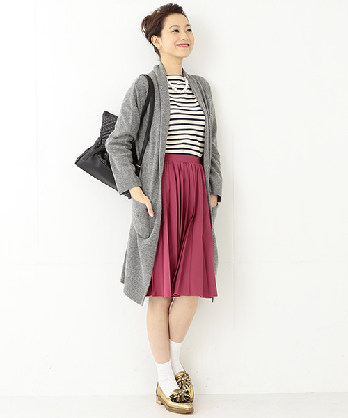 Ray BEAMS（レイビームス）の「Ray BEAMS / ショールカラー ロング カーディガン（ニット/セーター・レディース・オフホワイト/シルバー/ブラック系その他・ONE SIZE）」の15枚目の写真