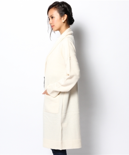 Ray BEAMS（レイビームス）の「Ray BEAMS / ショールカラー ロング カーディガン（ニット/セーター・レディース・オフホワイト/シルバー/ブラック系その他・ONE SIZE）」の5枚目の写真