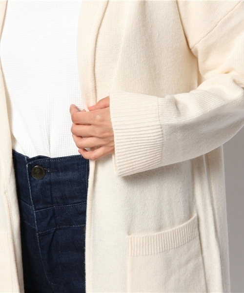 Ray BEAMS（レイビームス）の「Ray BEAMS / ショールカラー ロング カーディガン（ニット/セーター・レディース・オフホワイト/シルバー/ブラック系その他・ONE SIZE）」の9枚目の写真