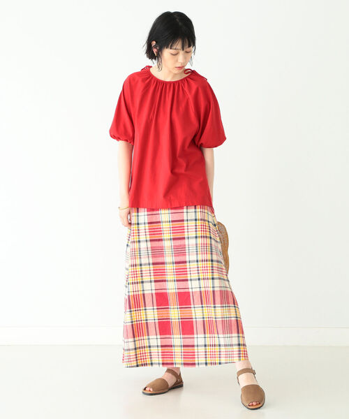 BEAMS BOY(ビームスボーイ)の「BEAMS BOY / リボン パフスリーブ Tシャツ(Tシャツ/カットソー・レディース・ブラック/レッド・ONE SIZE)」の19枚目の写真