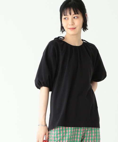 BEAMS BOY(ビームスボーイ)の「BEAMS BOY / リボン パフスリーブ Tシャツ(Tシャツ/カットソー・レディース・ブラック/レッド・ONE SIZE)」の3枚目の写真