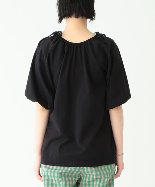 BEAMS BOY(ビームスボーイ)の「BEAMS BOY / リボン パフスリーブ Tシャツ(Tシャツ/カットソー・レディース・ブラック/レッド・ONE SIZE)」の6枚目の写真