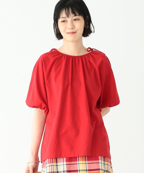 BEAMS BOY(ビームスボーイ)の「BEAMS BOY / リボン パフスリーブ Tシャツ(Tシャツ/カットソー・レディース・ブラック/レッド・ONE SIZE)」の7枚目の写真