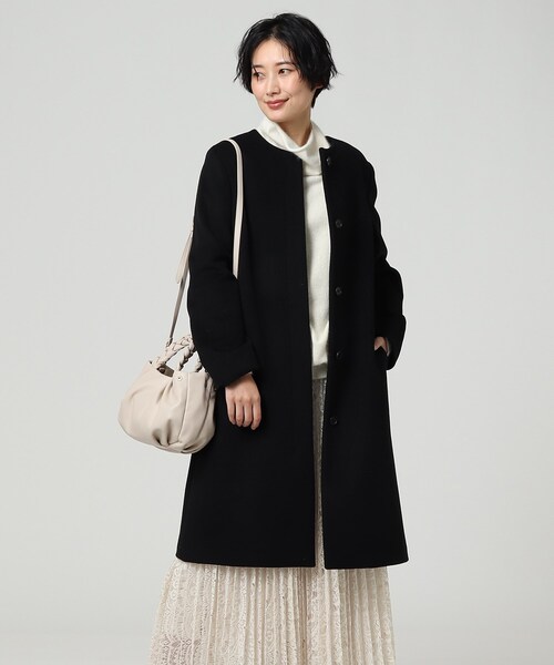 セール ノーカラーコート ジャケット アウター Untitled アンタイトル のファッション シャーフビーバーノーカラー