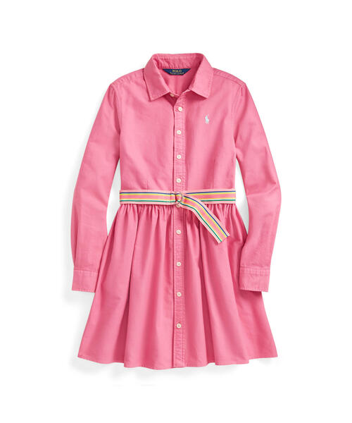 ベルテッド コットン オックスフォード シャツドレス シャツワンピース Polo Ralph Lauren Childrenswear ポロ ラルフローレンチャイルドウェア のファッション通販 Zozotown