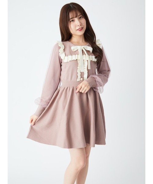 セール 配色フリルフレアーニットワンピース ワンピース Ank Rouge アンクルージュ のファッション通販 Zozotown