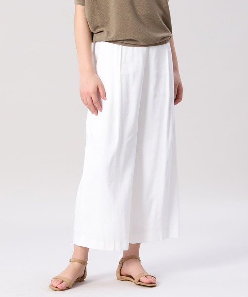 INED(イネド)の「タックワイドパンツ《PONTETORTO》(その他パンツ・レディース・ダークブラウン/ライトホワイト/オフホワイト・7号/9号/11号)」の2枚目の写真