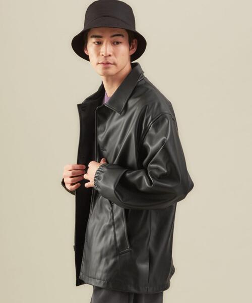 コーチ　グリーン レザー ジャケット シングルレザージャケット - C Wear by the Genius | 60% - アジア