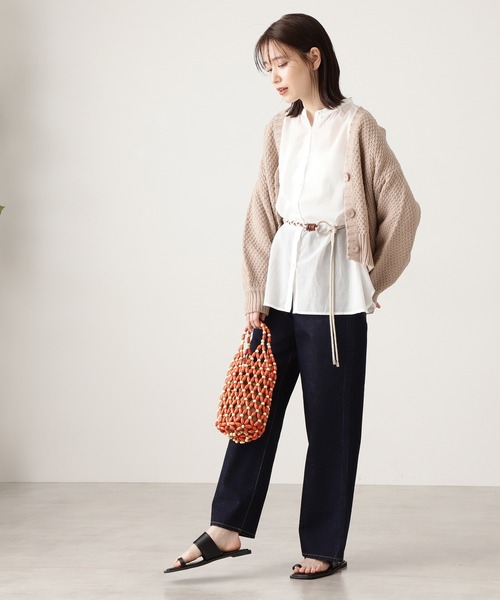 N.（N. Natural Beauty Basic）（エヌエヌナチュラルビューティーベーシック）の「◆ウッドビーズショルダーバッグ（ショルダーバッグ・レディース・オレンジ/ブラウン・ﾌﾘ-）」の6枚目の写真