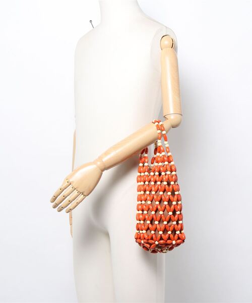 N.（N. Natural Beauty Basic）（エヌエヌナチュラルビューティーベーシック）の「◆ウッドビーズショルダーバッグ（ショルダーバッグ・レディース・オレンジ/ブラウン・ﾌﾘ-）」の17枚目の写真