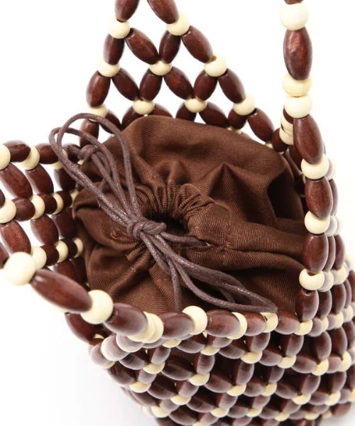 N.（N. Natural Beauty Basic）（エヌエヌナチュラルビューティーベーシック）の「◆ウッドビーズショルダーバッグ（ショルダーバッグ・レディース・オレンジ/ブラウン・ﾌﾘ-）」の12枚目の写真