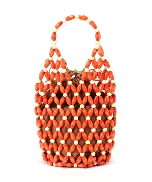 N.（N. Natural Beauty Basic）（エヌエヌナチュラルビューティーベーシック）の「◆ウッドビーズショルダーバッグ（ショルダーバッグ・レディース・オレンジ/ブラウン・ﾌﾘ-）」の11枚目の写真