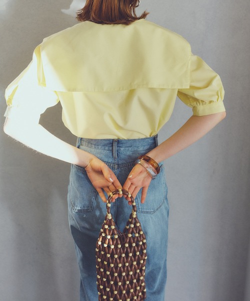 N.（N. Natural Beauty Basic）（エヌエヌナチュラルビューティーベーシック）の「◆ウッドビーズショルダーバッグ（ショルダーバッグ・レディース・オレンジ/ブラウン・ﾌﾘ-）」の7枚目の写真