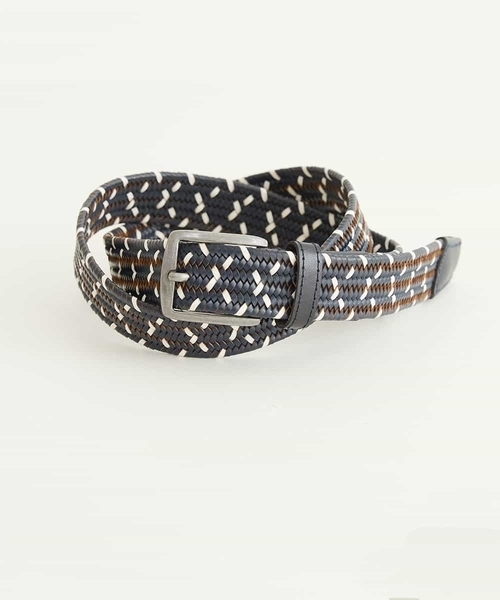 MK MICHEL KLEIN HOMME （エムケーミッシェルクランオム）の「レザーメッシュベルト（ベルト・メンズ・ブラック/ブラウン/ネイビー・ONESIZE）」の3枚目の写真